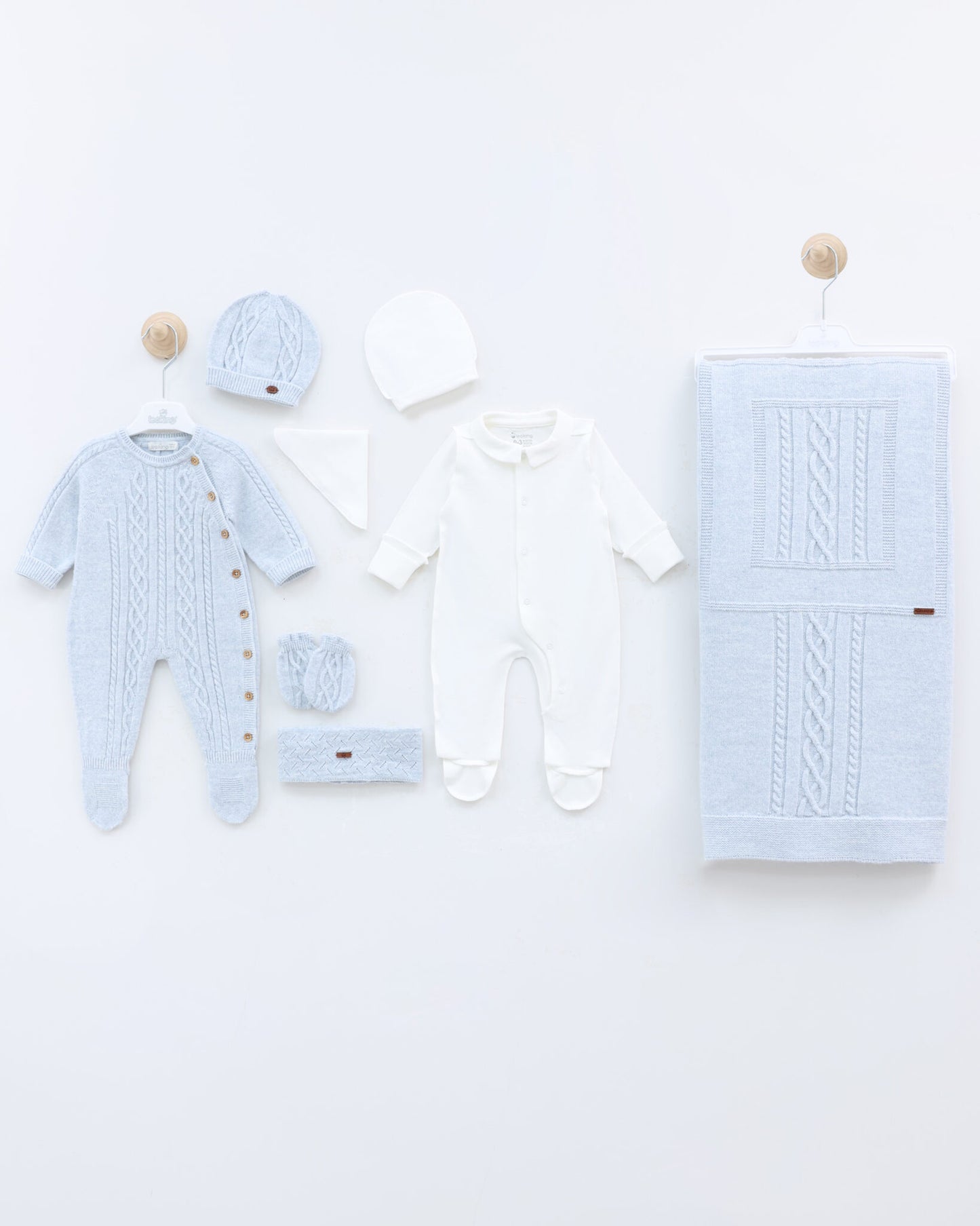 Ensemble bébé nouveau-né 8 pièces – Bleu